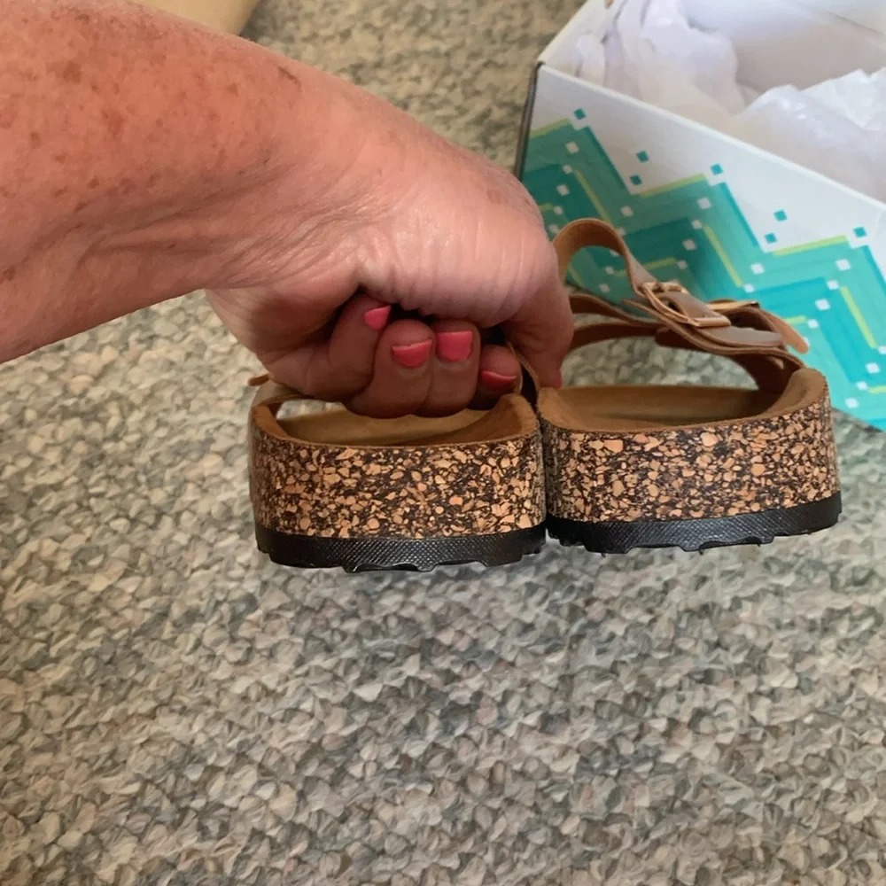 Anna Calista Rosegold Slide Sandals with Adjustable Straps 🆕
